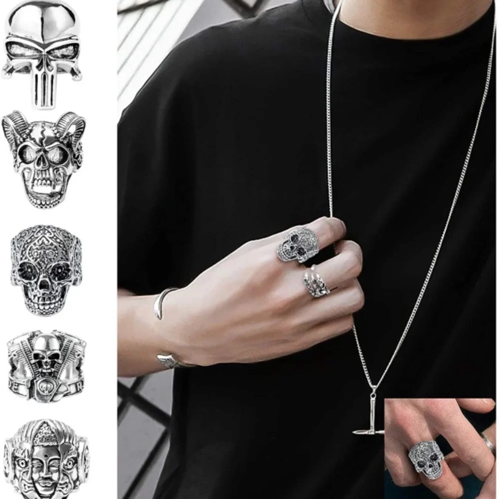 15Pcs Vintage Punk Rings Set